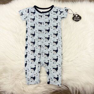 Sweet Bamboo 0-3M Whale Shortie Romper